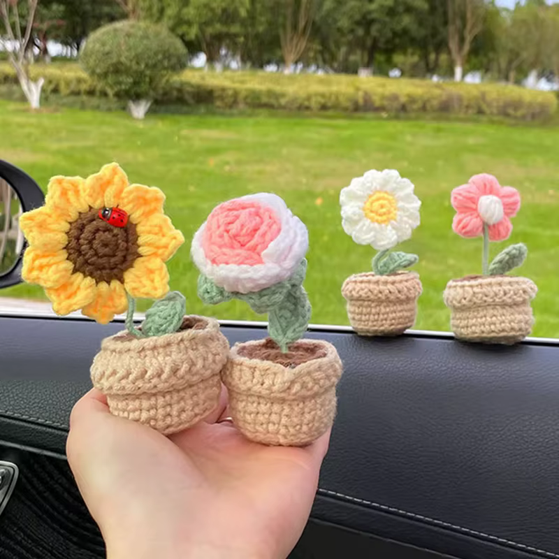 Fleurs au crochet tournesol, fleurs tricotées, cadeau de remise de diplôme, cadeau pour invité de mariage, fleur artificielle, accessoires de bureau, décoration de mariage, Girasol