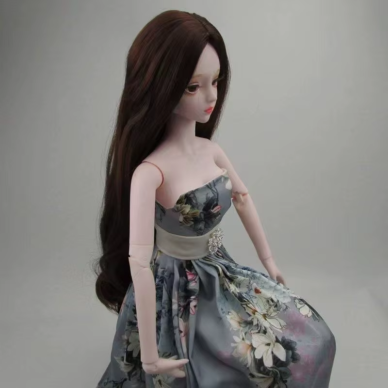 Perruque de cheveux longs et colorés de princesse OB11