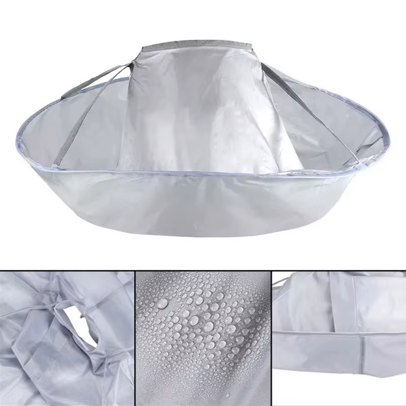 Capes de coupe de cheveux, teinture tridimensionnelle respirante pour la maison, enfant et adulte, cape parapluie de barbier, outils de coupe de cheveux pliables