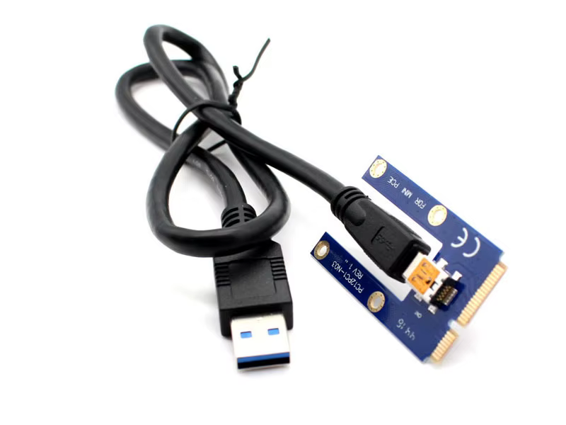 60 cm USB 3.0 Mini PCI-E vers PCIe PCI Express 1x à 16x Extender Riser carte adaptateur câble d'extension pour Bitcoin BTC Miner Mining