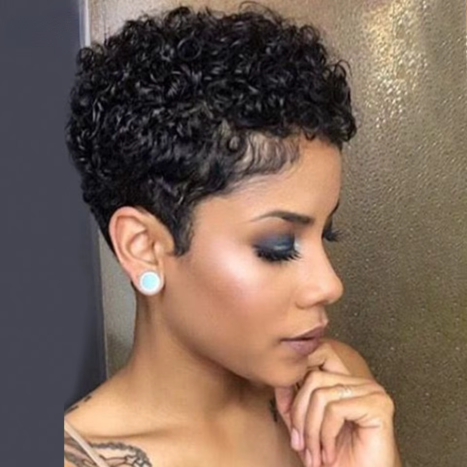 Perruques courtes en cheveux humains