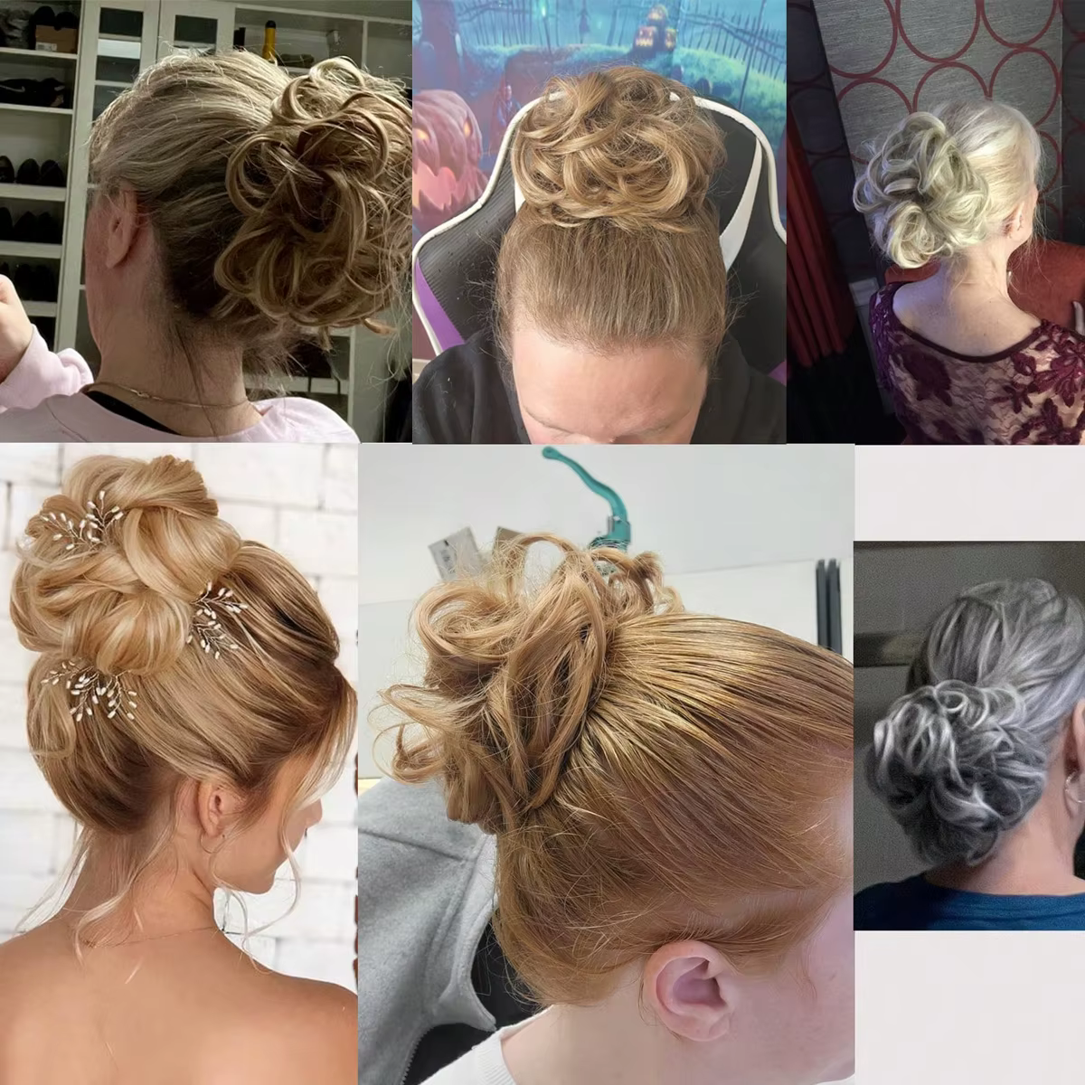 Chignon en soie artificielle élégant et tendance