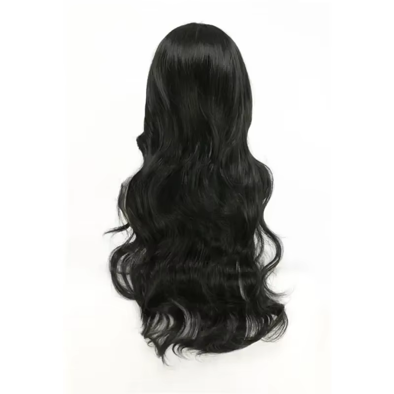 Anime Shego Cosplay perruque 80 cm longue vague bouclée noir