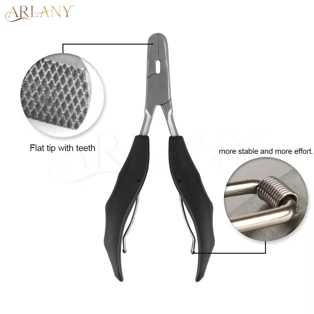 Pince pour extensions de cheveux en acier inoxydable