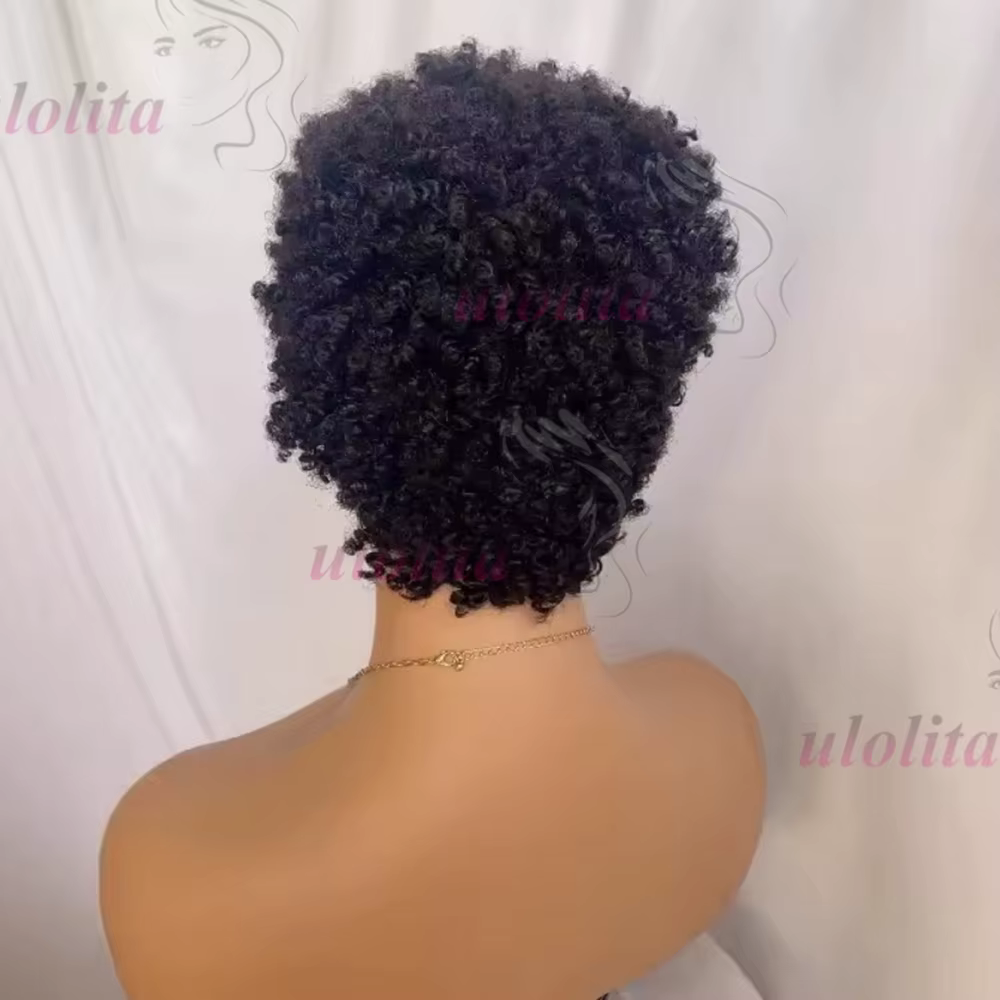 Perruque Courte Bouclée Naturelle en Cheveux Humains Premium 13x4 Lace Front