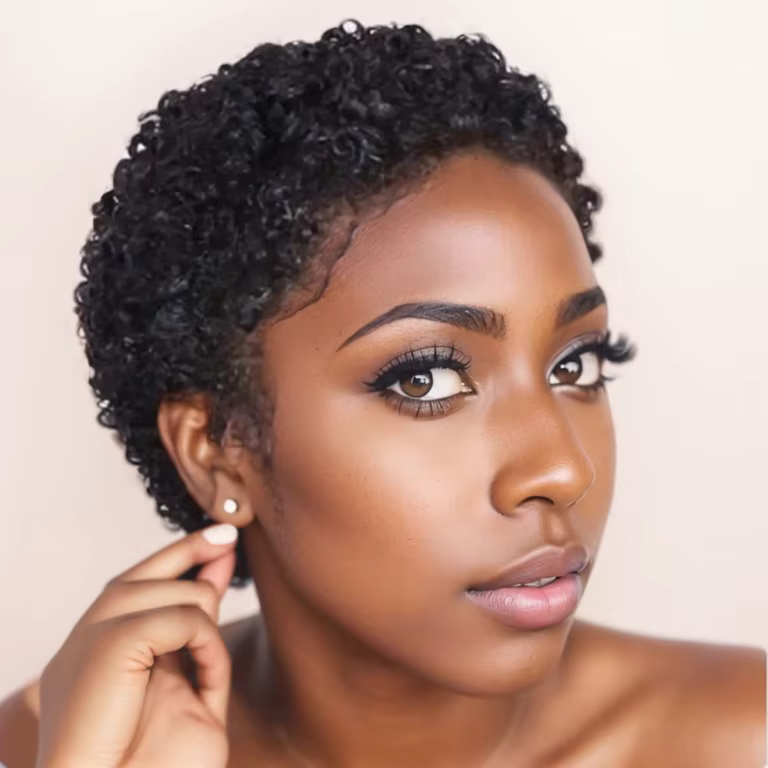 Perruques de cheveux humains Remy coupe lutin pour femmes