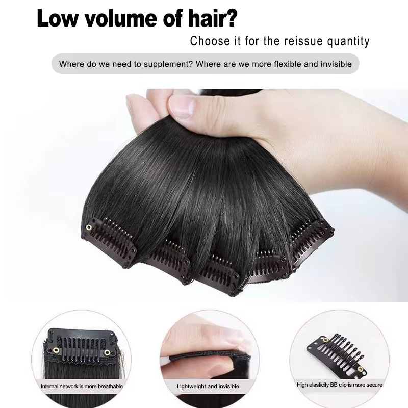 Extensions de cheveux synthétiques noires lisses de 24 pouces