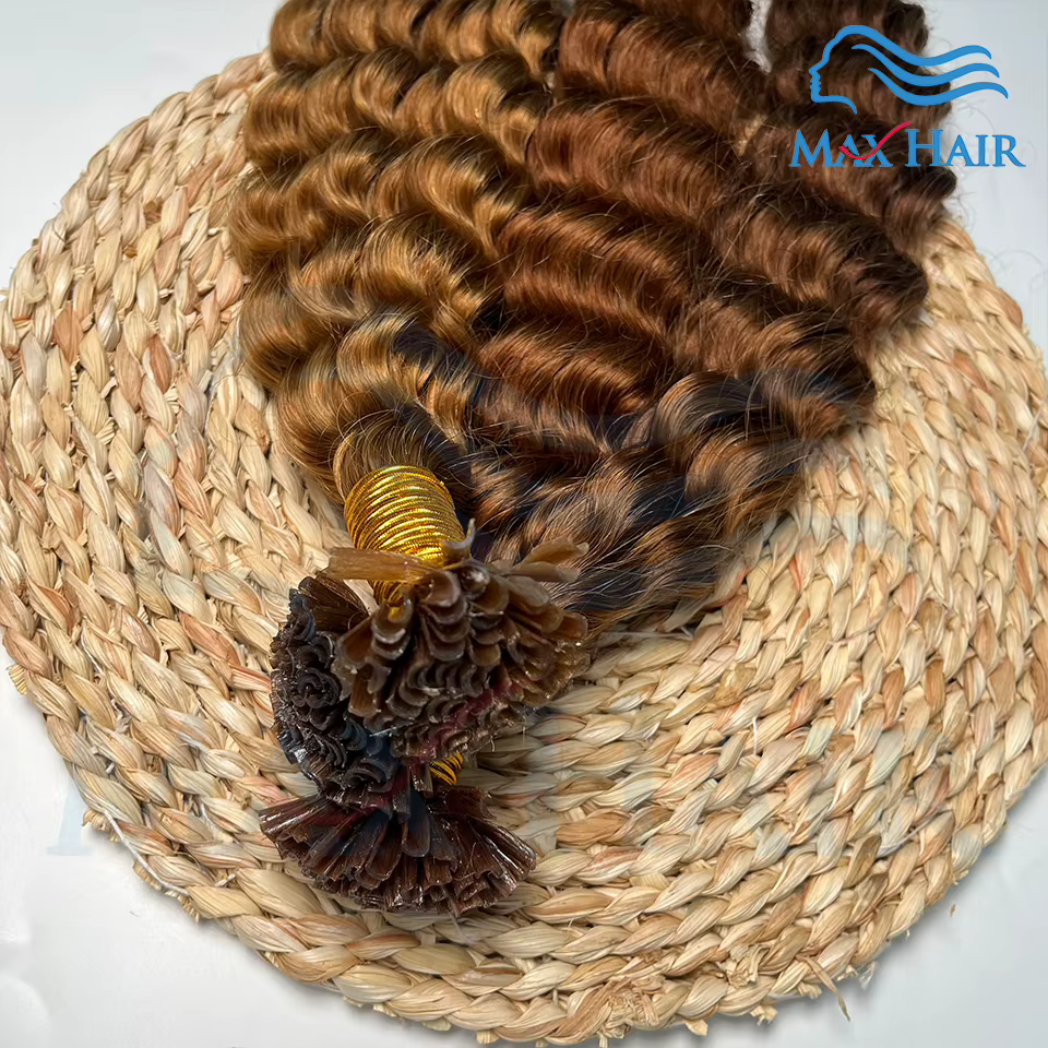 Extensions de cheveux humains à pointe en U en kératine