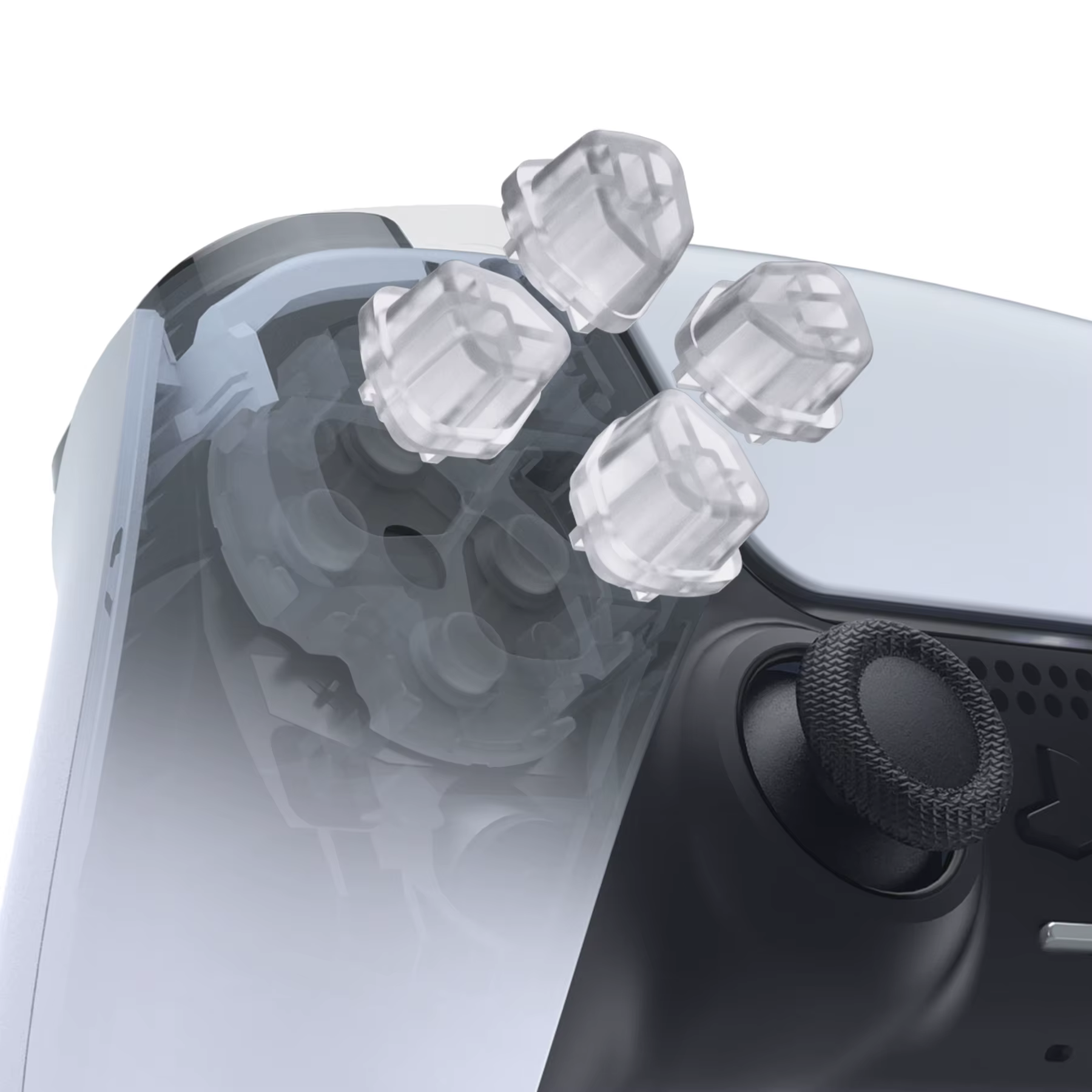 EXtremeRate-lèvent DSub fendus ergonomiques, boutons SDP, boutons DSub indépendants clairs pour PS5, EG, tous les modèles de manettes PS4