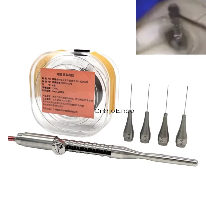 Kit d'extraction de fiches endodontiques cassées pour canaux radiculaires – Outil de restauration et support pour aiguilles dentaires