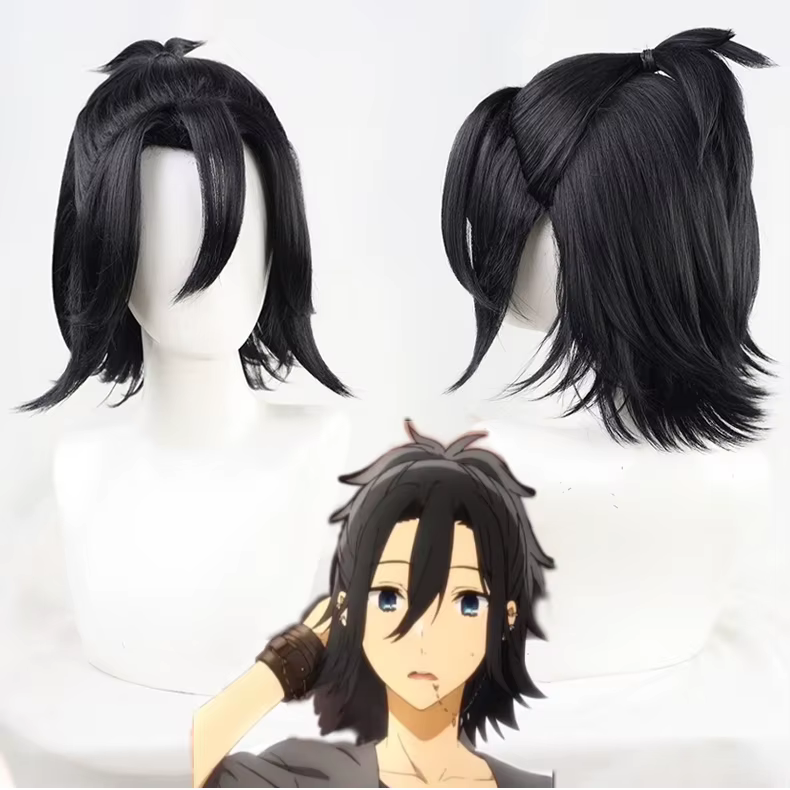 Horimiya-Perruque de Cosplay Synthétique Noire