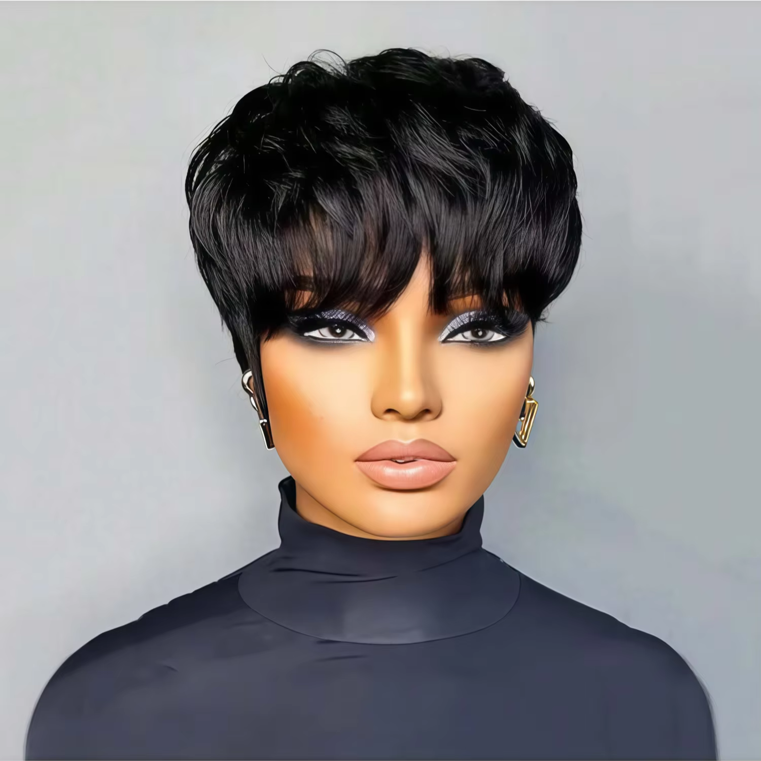 Perruque courte synthétique style bob