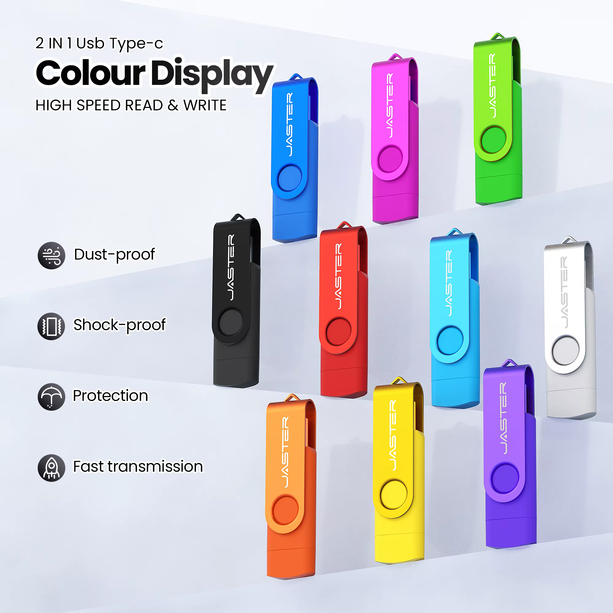 Extensions de téléphone OTG, clé USB de capacité réelle, clé USB avec Logo personnalisé gratuit, avec porte-clés, disque U 64 go/32 go/16 go