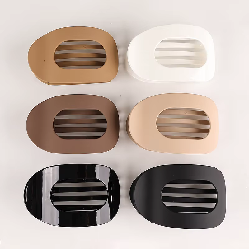 Ensemble de pinces à cheveux circulaires plates avec poignée en bec de canard