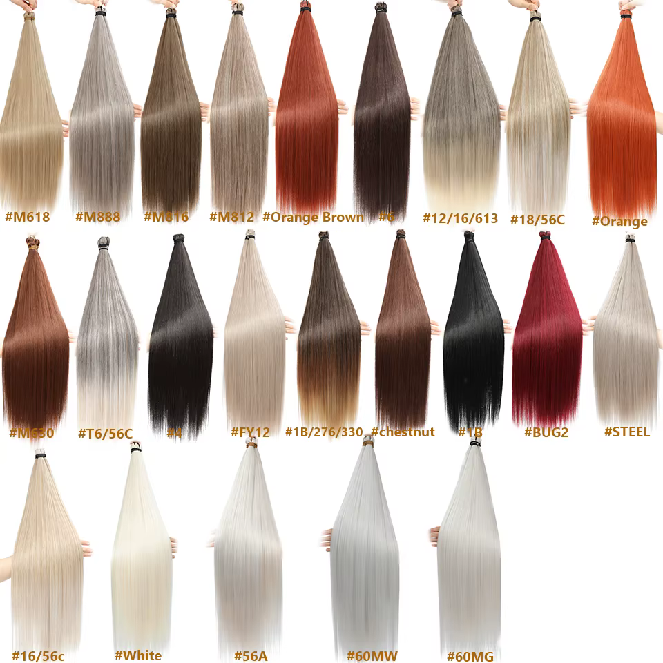 Magicae Crochet tressage Ombre blond 27/613 synthétique soyeux Extensions de cheveux raides 28 pouces 300 grammes 3 pièces/lot résistant à la chaleur