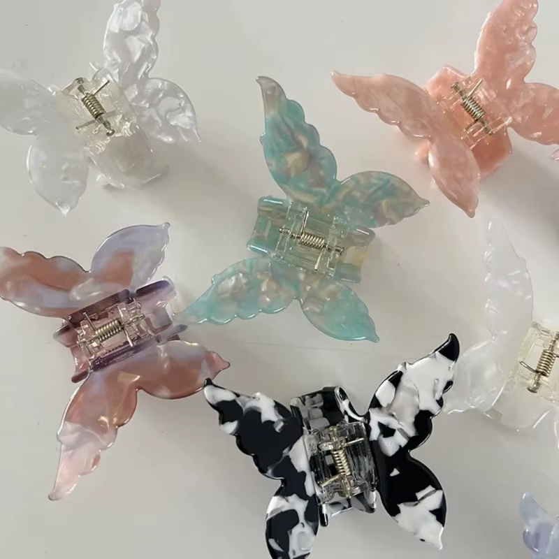 Pince à cheveux papillon en Fiber d'acétate français