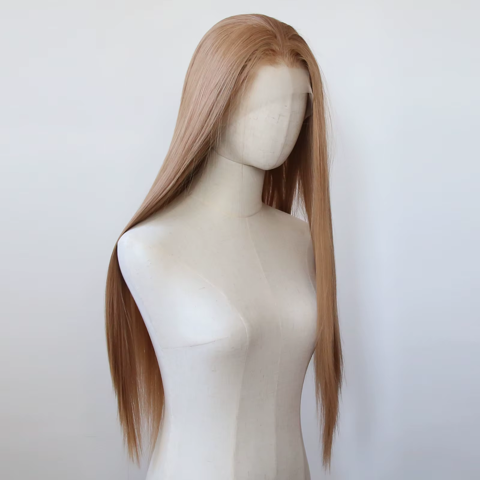 Perruque Lace Front Wig synthétique Blonde fraise