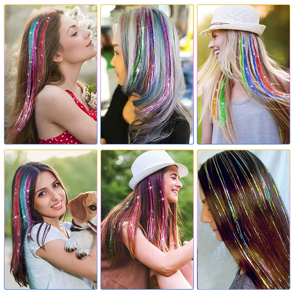 Extensions de cheveux colorés à clipser pour femmes et filles