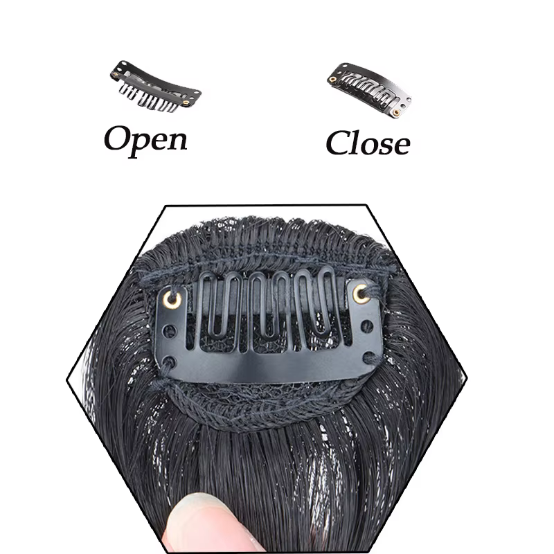 Perruque à frange à clipser | Cheveux synthétiques