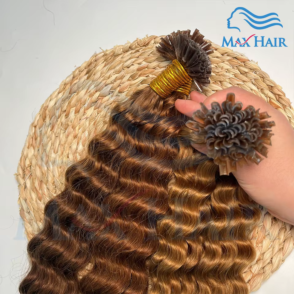 Extensions de cheveux humains à pointe en U en kératine