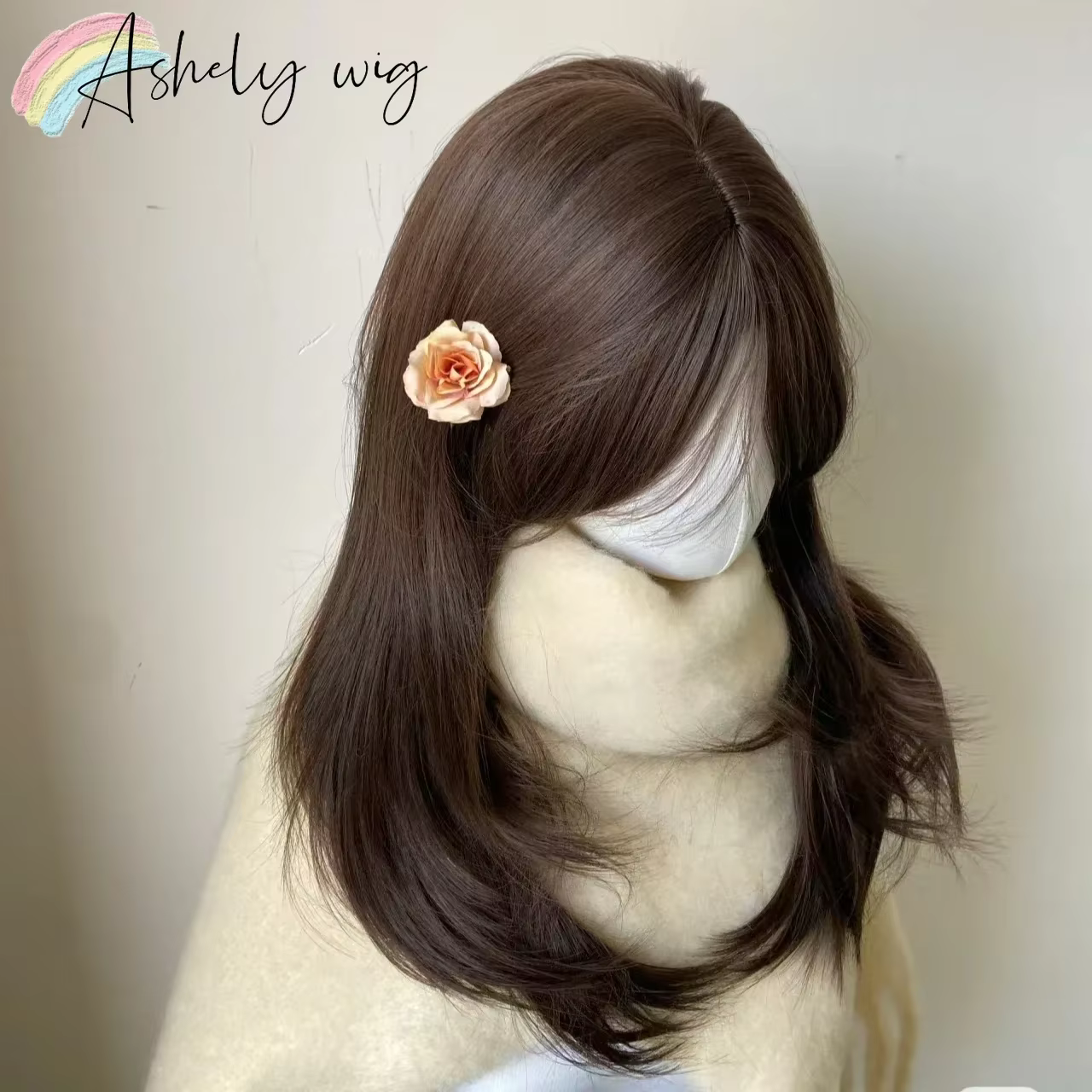 Perruque marron Ashely pour femmes