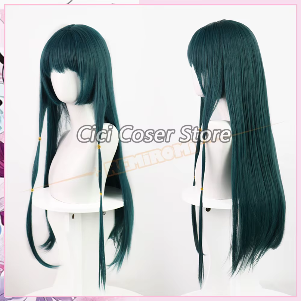Perruque de Cosplay Maomao The Apothecary Diaries, cheveux longs verts, boucles d'oreilles Mao Mao, épingles à cheveux, couvre-chef pour femme, accessoires de fête d'halloween
