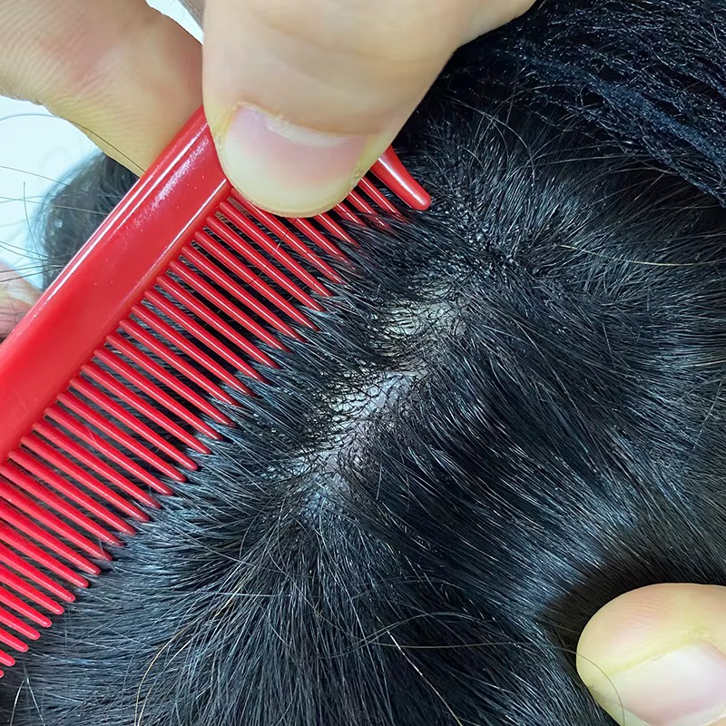 Hommes toupet avec noeuds peau mince prothèse capillaire pleine PU 0.08-0.1 cm indien perruques de cheveux humains