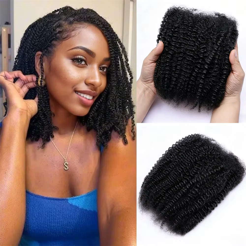 50g Cheveux Humains Afro Kinky en Vrac pour Extensions de Dreadlocks