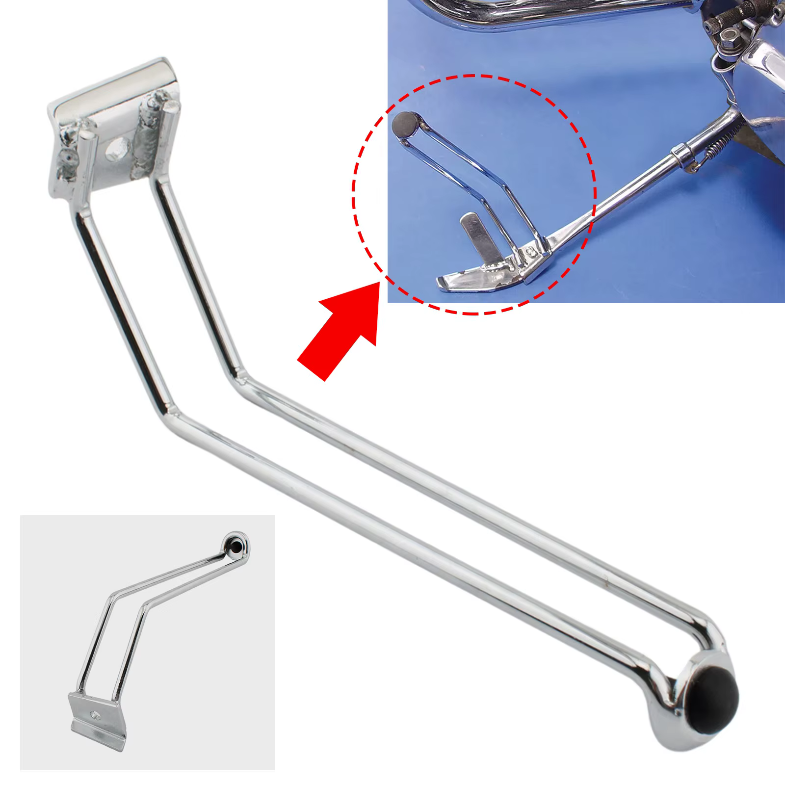Extension de béquille avant en métal chromé pour moto, pour Harley Fat Boy Heritage Softail Classic FLSTC