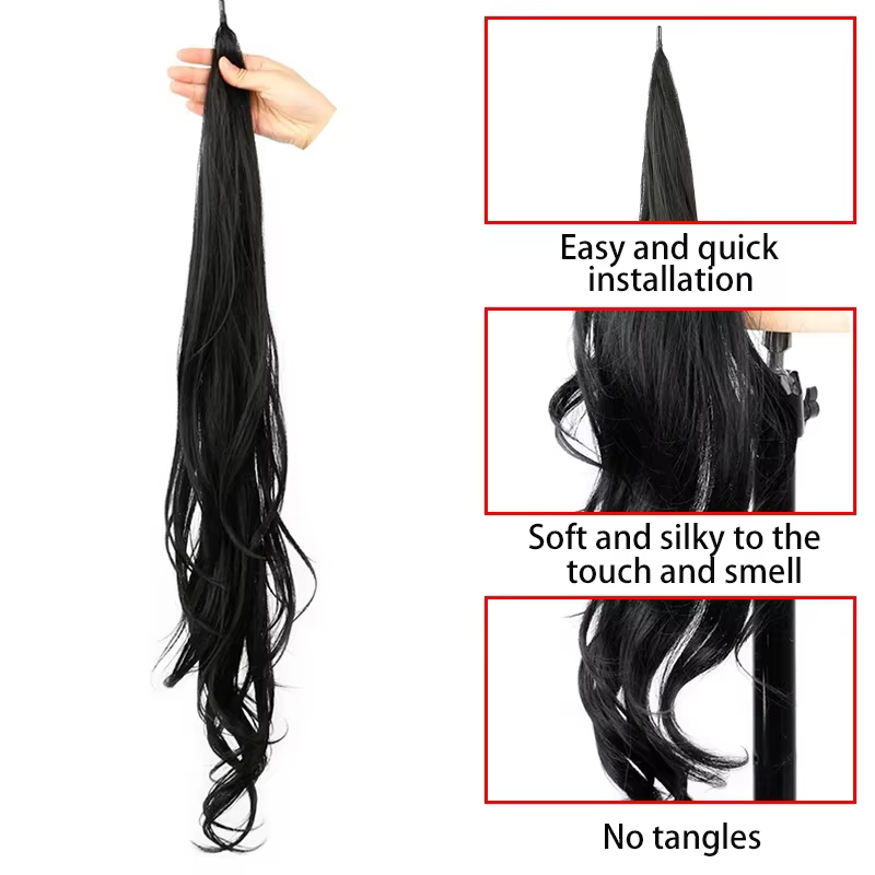 32 ''Fake queue de cheval Extension de cheveux longue