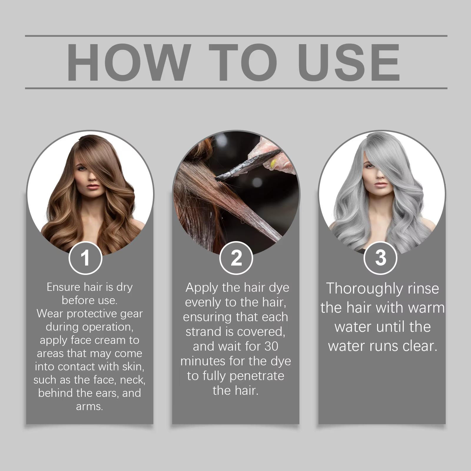 HOEGOA couleur grise mode charme teinture pour cheveux alimentation en profondeur effet Stable longue durée formule