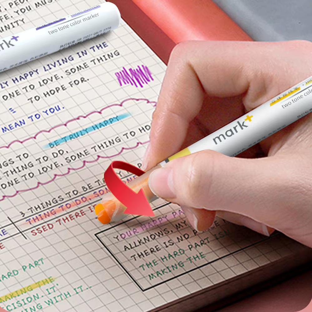 Marqueurs de couleur pastel à double ligne, ensemble de stylos surligneurs, marqueur textmarker, mignon, brillant, Boligrafo, Kawaii Papelaria