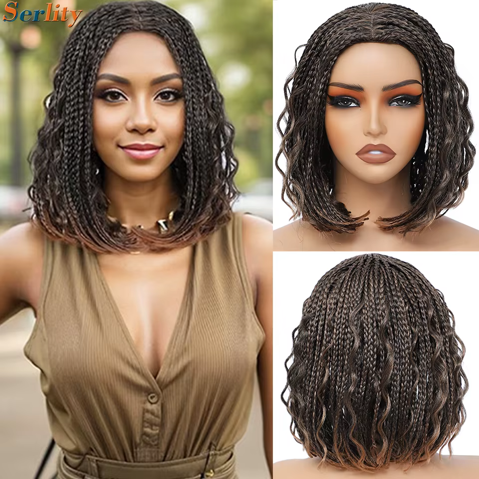 Nouveau Style Bob Box perruques tressées pour les femmes noires 12 pouces boîte tresses Crochet cheveux