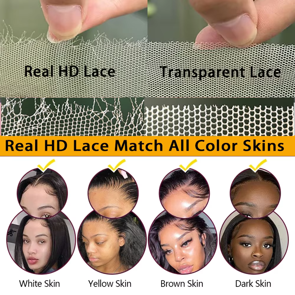 Perruque Afro bouclée 4x4 5x5 Invisible HD dentelle avec bords 4c