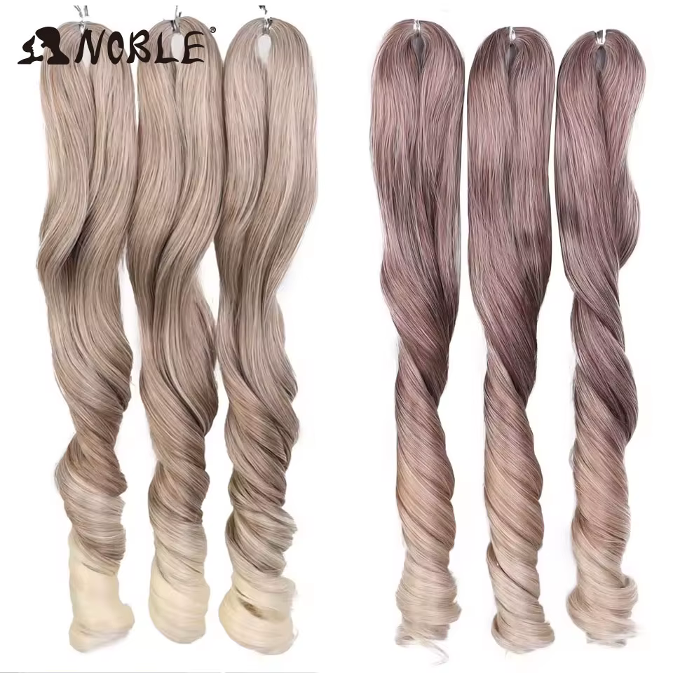 Cheveux nobles 18 pouces français bouclés Crochet tressage