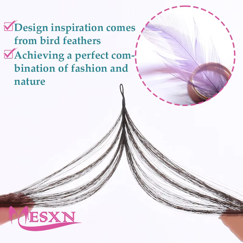 MESXN Third Feather Nouvelles Extensions de Cheveux Naturels Lisses