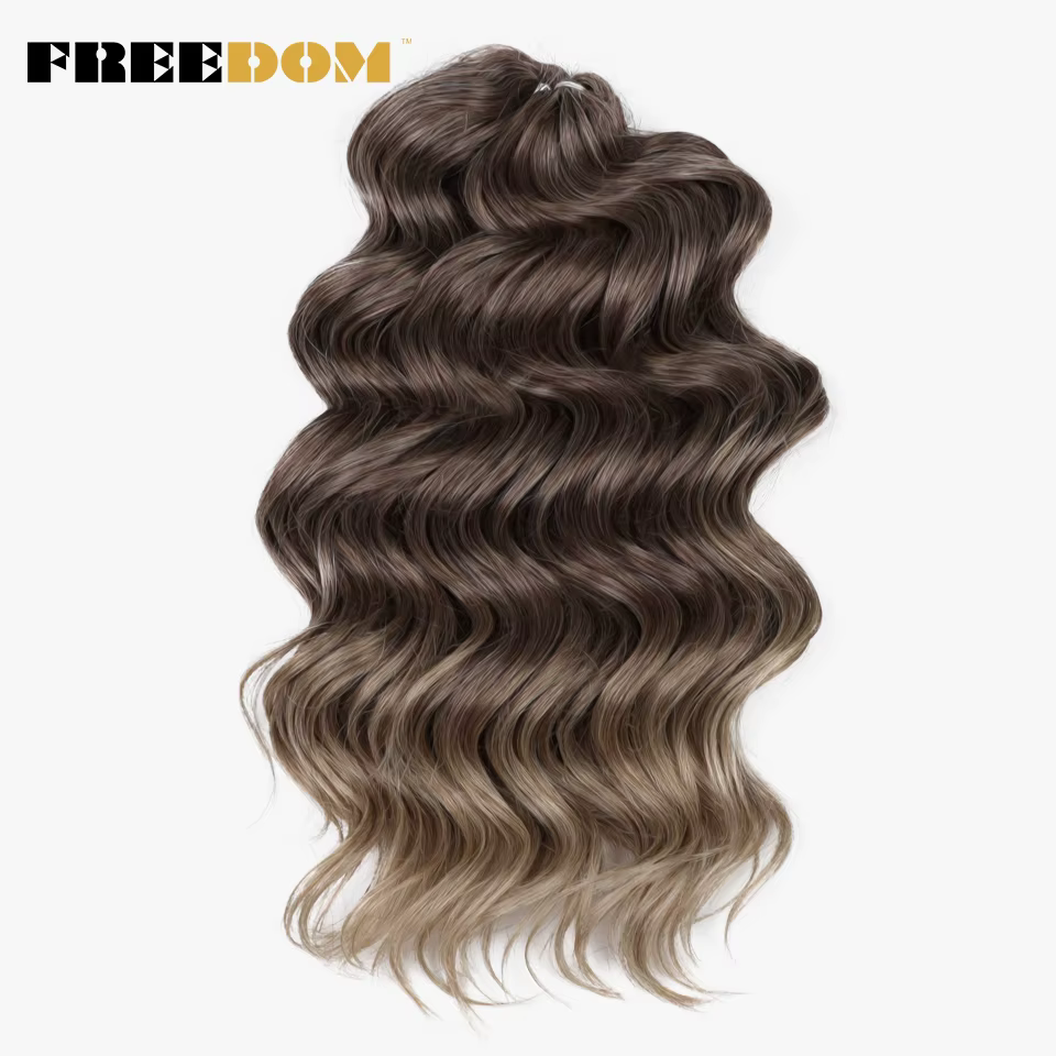 FREEDOM synthétique torsion Crochet cheveux bouclés 16 pouces vague profonde tresse