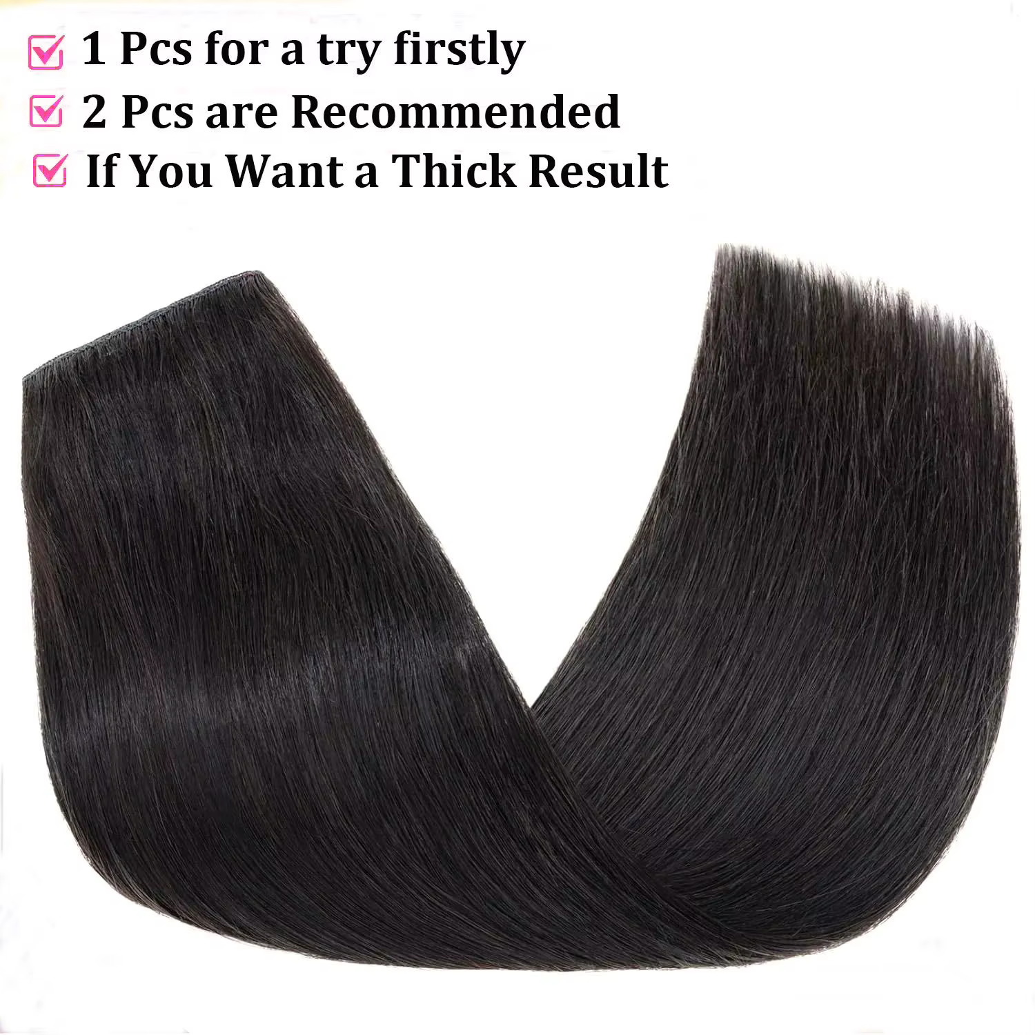 100% pince à cheveux humains dans les Extensions une pièce 5 Clips