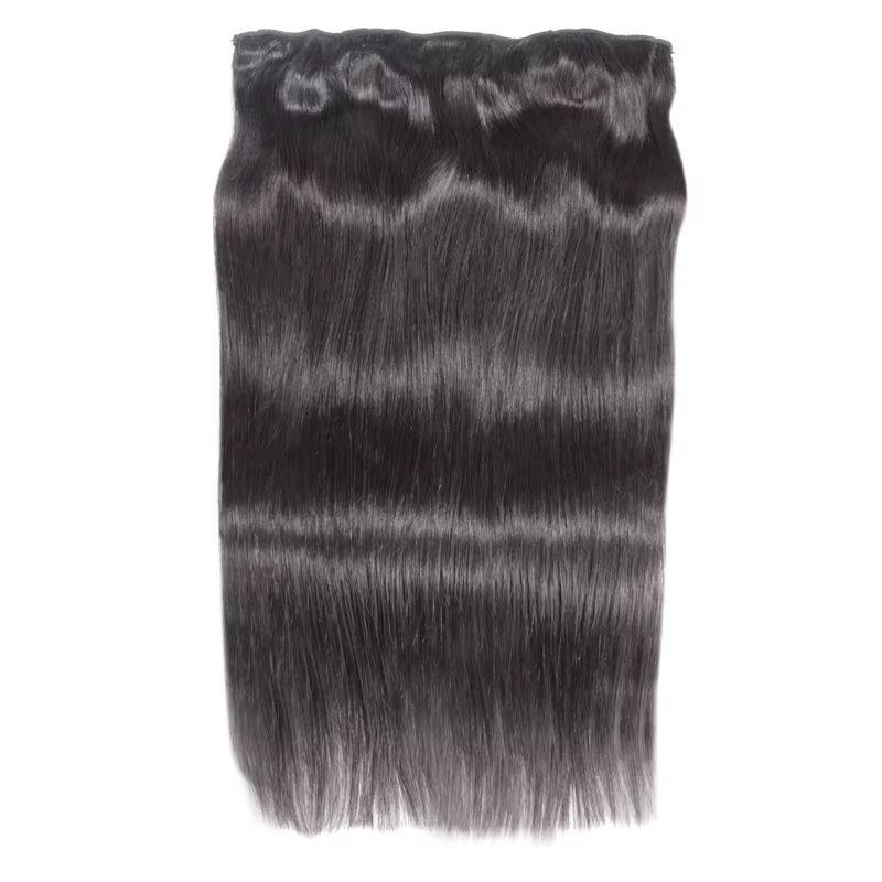Clip en une seule pièce Extensions de cheveux humains droites 10 pouces avec 5 clips dans l'extension
