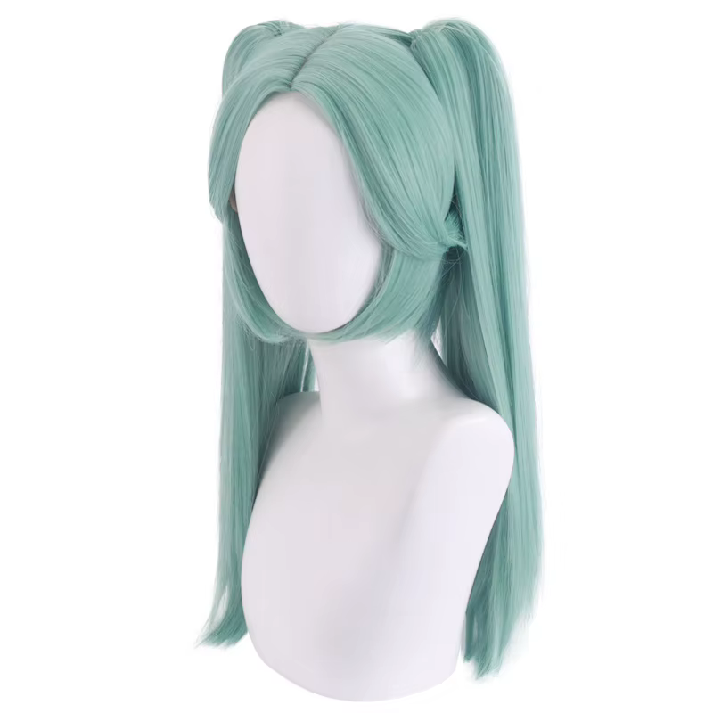 Perruque de Cosplay Rebecca Anime Cyberpunk Edgerunners, perruque synthétique à double queue de cheval bleu cyan, résistante à la chaleur