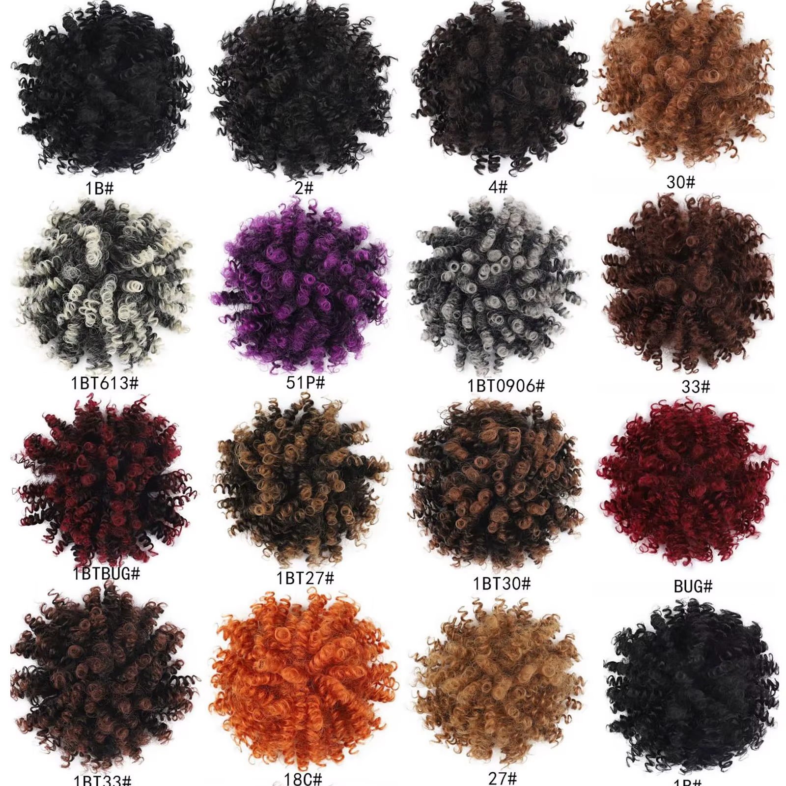 Jeedou Chignon Afro bouffant africain bouclés beignet cheveux