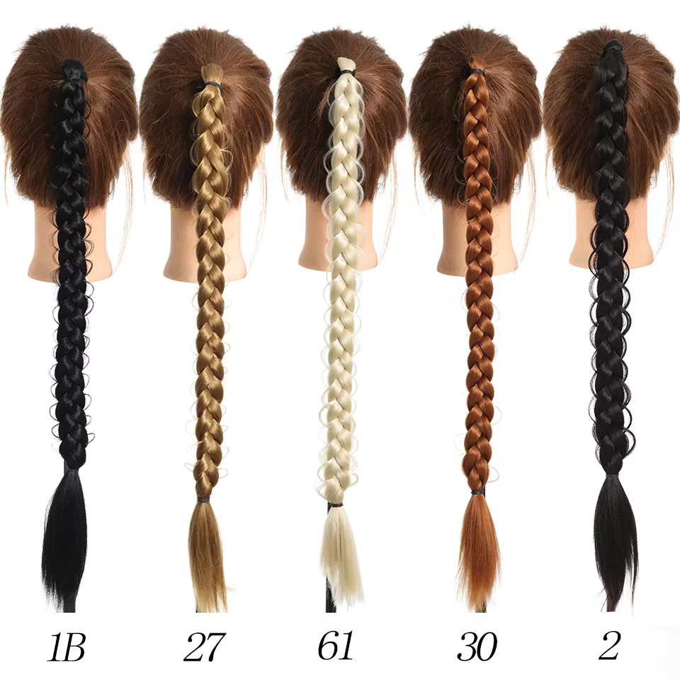 Extensions capillaires synthétiques tressées longues de 24 pouces pour femmes, accessoires capillaires en Fiber de haute température