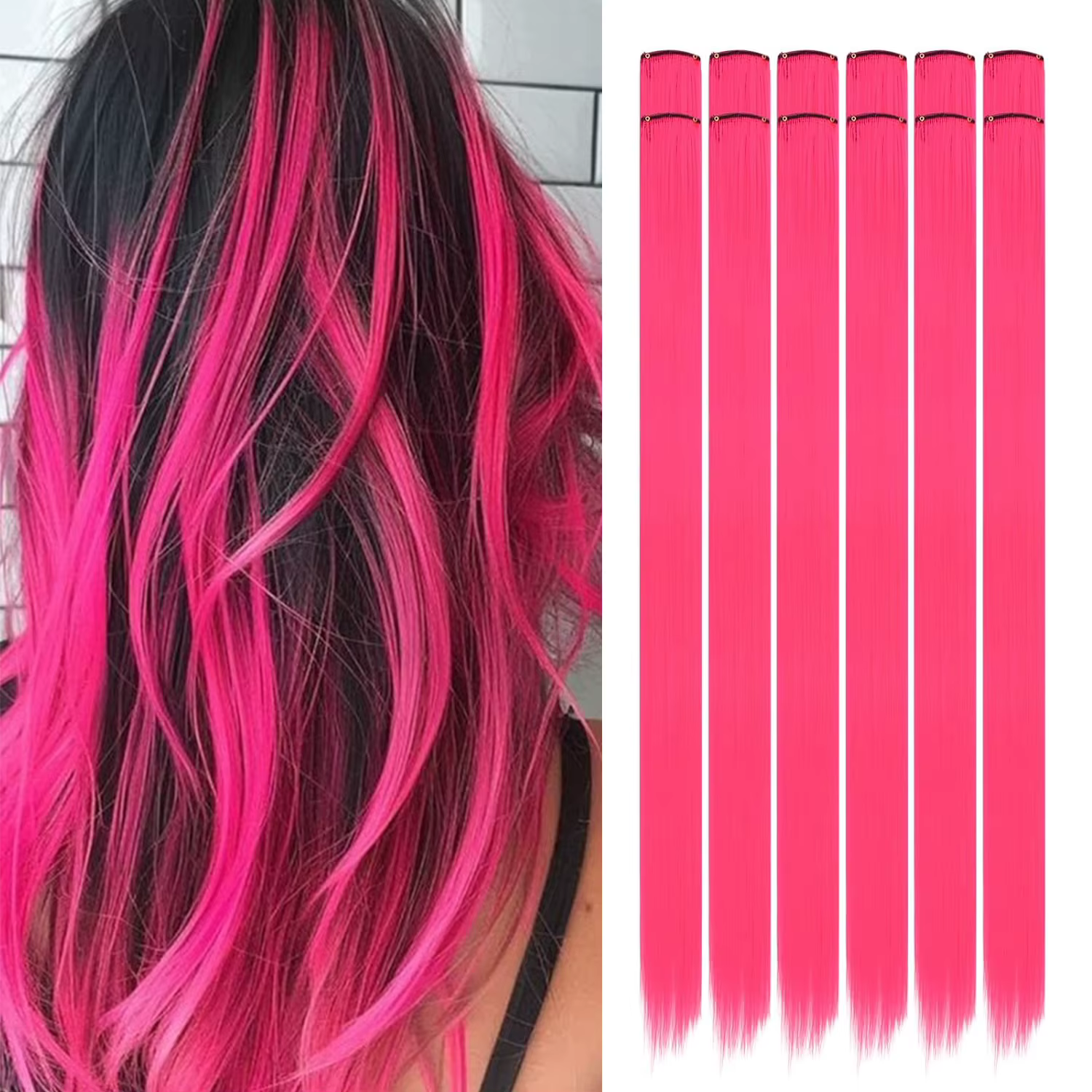 Extensions de cheveux colorés de 22 pouces