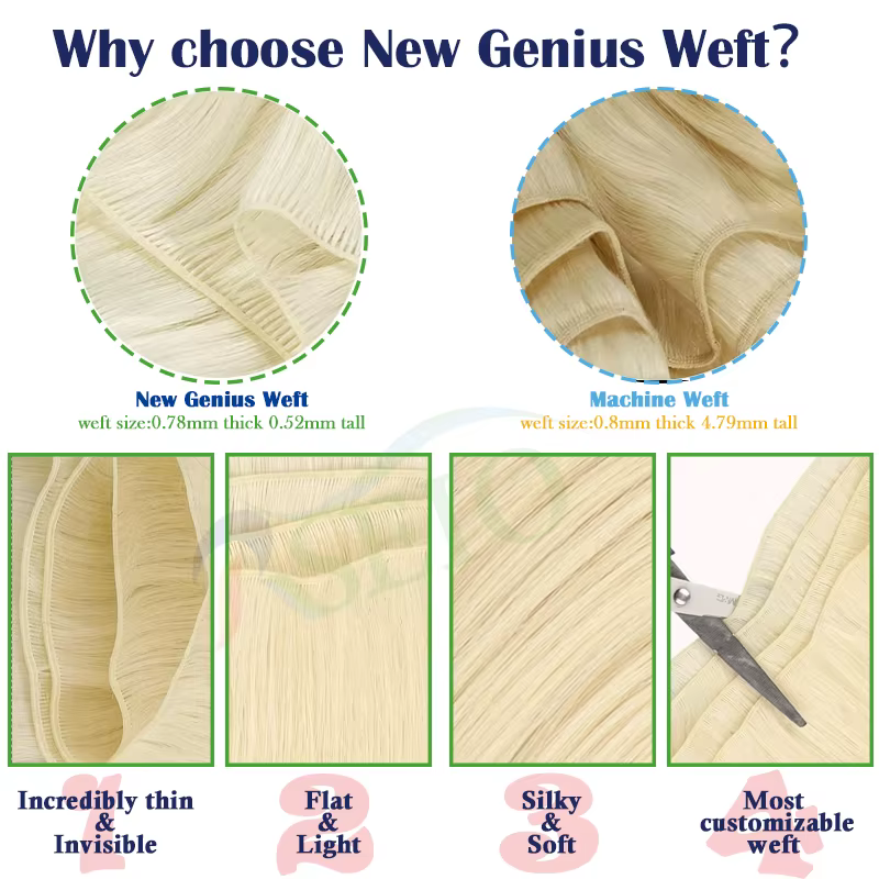RSEIO Genius trames de cheveux humains paquets Remy Extensions