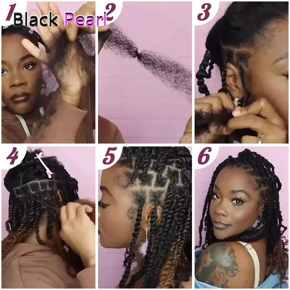 Extensions de cheveux humains afro crépus en vrac gris sel noir naturel/marron/gris-léger pour tresser