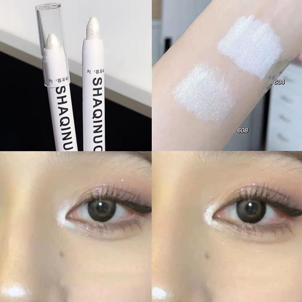 Stylo surligneur argenté scintillant, anciers de fard à barrage, eye-liner blanc, 256