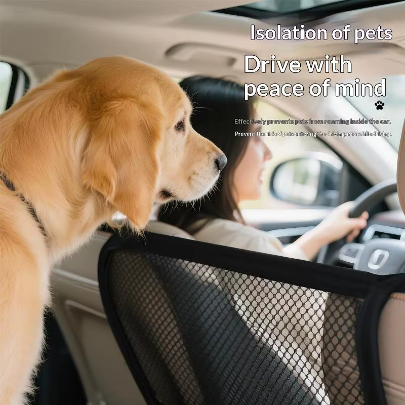 Barrière pour chien de grande taille pour voiture, filet de sécurité réglable en maille, protection flexible pour siège arrière, protection sécurisée du véhicule