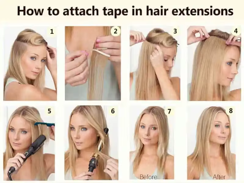 Vente en gros de 20 pièces/paquet d'extensions de cheveux humains 100% naturels