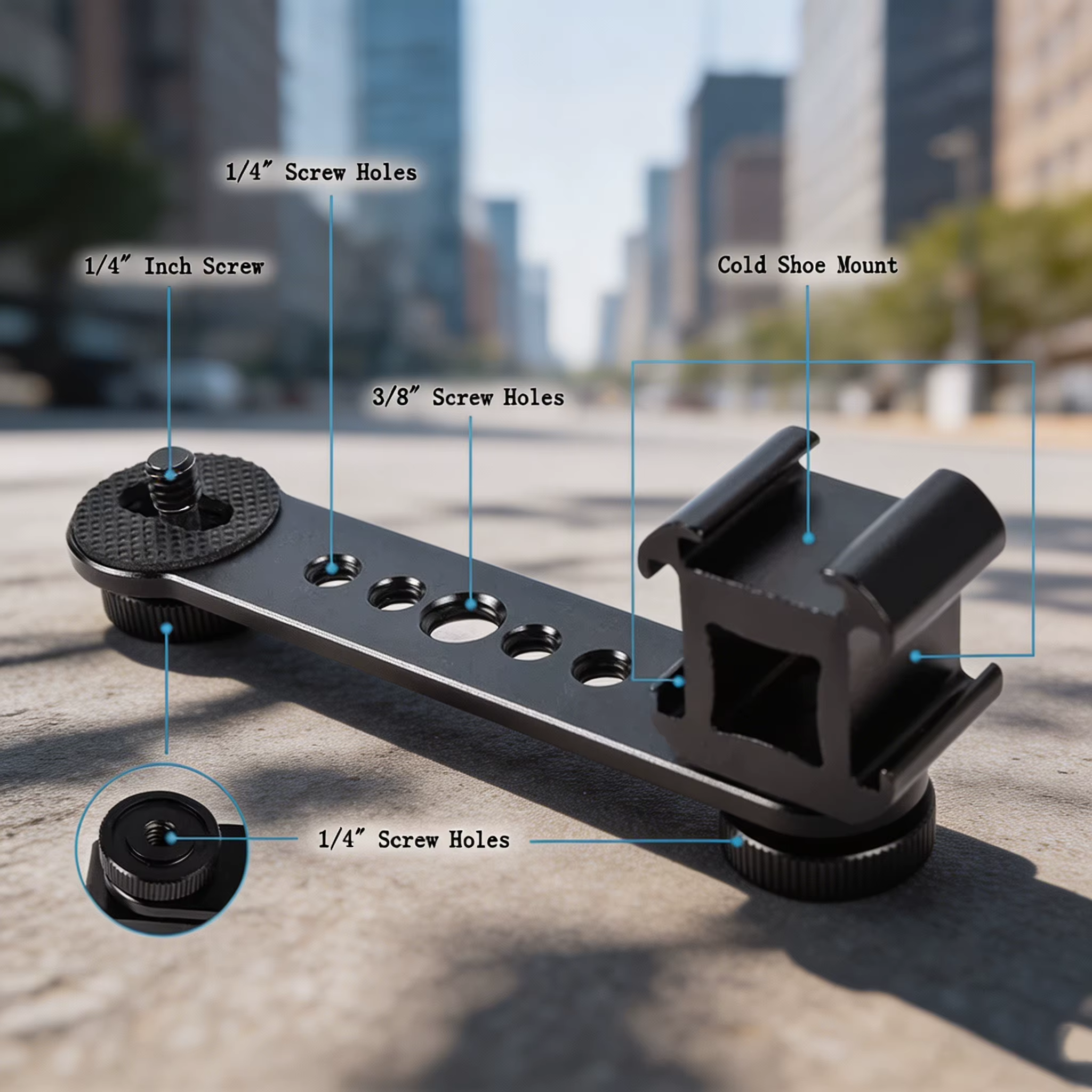 Barre d'extension pour griffe porte-accessoire et support flash pour appareils photo reflex numériques Nikon, Canon, Sony, Olympus, caméscopes et accessoires DV - Nouveauté 2026