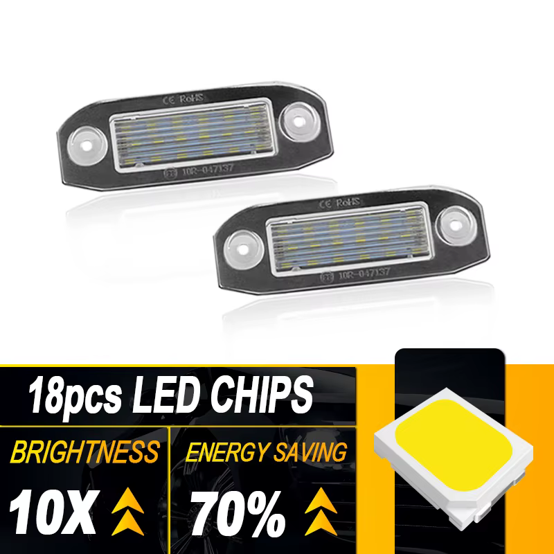 Lumière de plaque de planificateur LED, OEM #30753839/31253006, Volvo C30, C70, S80, V70, XC70, S40, V50, S60, V60, XC60, XC90, Canbus, pas courageux, 2 pièces